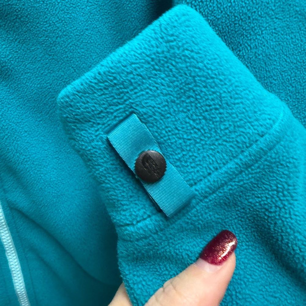 Women's The North Face Full-Zip Soft Fleece Jacket Teal Green Size Small EUC - Picture 8 of 11